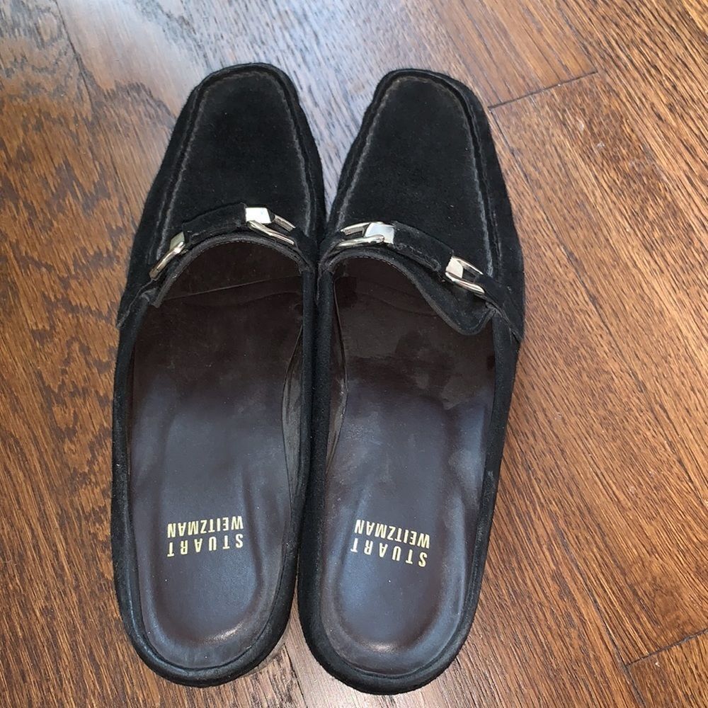 Stuart Weitzman black suede slide mules‎ - Picture 3 of 9